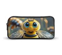 HETVBNS Bee Federmäppchen mit großem Fassungsvermögen, langlebig, Federmäppchen, Organizer, tragbare kleine Kosmetiktasche für Büro, Reisen