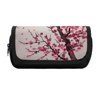 HETVBNS Blooming Cherry Tree Federmäppchen, extra groß, doppellagiges Federmäppchen mit Reißverschluss, tragbare Kosmetiktaschen für Reisen, Büro, Schreibwaren, Organizer für Damen und Herren