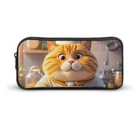 HETVBNS Cat Chef Federmäppchen mit großem Fassungsvermögen, langlebig, Federmäppchen, Organizer, tragbare kleine Kosmetiktasche für Büro, Reisen