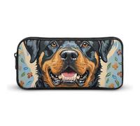 HETVBNS Cooles Rottweiler-Federmäppchen mit großem Fassungsvermögen und Reißverschluss, langlebige Stiftebox, Organizer, tragbare kleine Kosmetiktasche für Büro, Reisen
