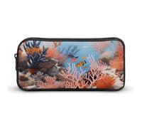 HETVBNS Coral Reef Federmäppchen, große Kapazität, Reißverschluss, langlebige Stiftebox, Organizer, tragbare kleine Kosmetiktasche für Büro, Reisen