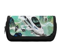 HETVBNS Die Hochgeschwindigkeitsschiene ist extra groß, doppellagiges Federmäppchen mit Reißverschluss, tragbare Kosmetiktasche für Reisen, Bürobedarf, Organizer für Damen und Herren