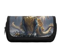 HETVBNS Dragon Purple Moon Federmäppchen, extra groß, doppellagiges Federmäppchen mit Reißverschluss, tragbare Kosmetiktaschen für Reisen, Büro, Schreibwaren, Organizer für Damen und Herren