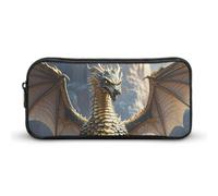 HETVBNS Dragon Purple Moon Federmäppchen, große Kapazität, Reißverschluss, langlebig, Federmäppchen, Organizer, tragbare kleine Kosmetiktasche für Büro, Reisen