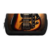 HETVBNS Federmäppchen für Instrumentengitarre, extra groß, doppellagiges Federmäppchen mit Reißverschluss, tragbare Kosmetiktasche für Reisen, Büro, Schreibwaren-Organizer für Damen und Herren