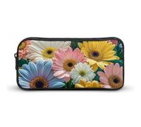 HETVBNS Federmäppchen mit Blumen als Hintergrund, großes Fassungsvermögen, Reißverschluss-Tasche, langlebige Stiftebox, Organizer, tragbare kleine Kosmetiktasche für Büro, Reisen