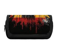 HETVBNS Federmäppchen mit Deutschland-Flagge, extra groß, doppellagiges Federmäppchen mit Reißverschluss, tragbare Kosmetiktaschen für Reisen, Büro, Schreibwaren, Organizer für Damen und Herren