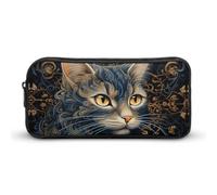 HETVBNS Federmäppchen mit Katzenmotiv, großes Fassungsvermögen, langlebig, Federmäppchen, Organizer, tragbare kleine Kosmetiktasche für Büro, Reisen