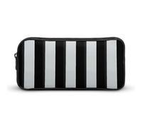HETVBNS Federmäppchen mit schwarzen und weißen Streifen, großes Fassungsvermögen, Reißverschluss, langlebige Stiftebox, Organizer, tragbare kleine Kosmetiktasche für Büro, Reisen