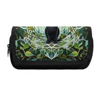 HETVBNS Federmäppchen mit schwarzer Katze, extra groß, doppellagig, mit Reißverschluss, tragbare Kosmetiktasche für Reisen, Büro, Schreibwaren, Organizer für Damen und Herren