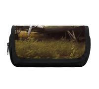 HETVBNS Federmäppchen mit verlassenem Flugzeug, extra groß, doppellagiges Federmäppchen mit Reißverschluss, tragbare Kosmetiktaschen für Reisen, Büro, Schreibwaren, Organizer für Damen und Herren