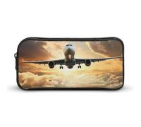HETVBNS Flugzeug-Federmäppchen, große Kapazität, Reißverschlusstasche, strapazierfähige Stiftebox, Organizer, tragbare kleine Kosmetiktasche für Büro, Reisen