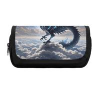 HETVBNS Flying Dragon Federmäppchen, extra groß, doppellagiges Federmäppchen mit Reißverschluss, tragbare Kosmetiktaschen für Reisen, Büro, Schreibwaren, Organizer für Damen und Herren
