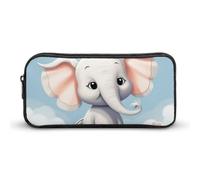 HETVBNS Niedliches Elefanten-Federmäppchen, großes Fassungsvermögen, Reißverschluss-Tasche, langlebige Stiftebox, Organizer, tragbare kleine Kosmetiktasche für Büro, Reisen