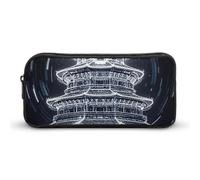 HETVBNS Peking Tiantan Federmäppchen, große Kapazität, Reißverschluss, langlebig, Federmäppchen, Organizer, tragbare kleine Kosmetiktasche für Büro, Reisen