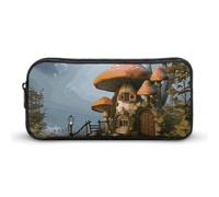 HETVBNS Pilzgarten-Federmäppchen, große Kapazität, Reißverschluss-Tasche, langlebige Stiftebox, Organizer, tragbare kleine Kosmetiktasche für Büro, Reisen