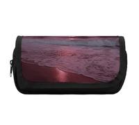 HETVBNS Purple Moon Federmäppchen, extra groß, doppellagiges Federmäppchen mit Reißverschluss, tragbare Kosmetiktasche für Reisen, Büro, Schreibwaren, Organizer für Damen und Herren