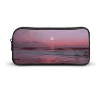 HETVBNS Purple Moon Federmäppchen mit großem Fassungsvermögen, langlebig, Federmäppchen, Organizer, tragbare kleine Kosmetiktasche für Büro, Reisen