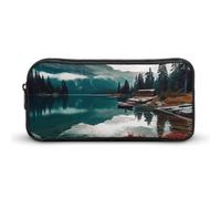 HETVBNS Scenic Lake Federmäppchen mit großem Fassungsvermögen, Reißverschluss-Tasche, langlebige Stiftebox, Organizer, tragbare kleine Kosmetiktasche für Büro, Reisen