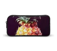 HETVBNS Schönes Ananas-Federmäppchen, großes Fassungsvermögen, Reißverschlusstasche, langlebige Stiftebox, Organizer, tragbare kleine Kosmetiktasche für Büro, Reisen