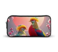 HETVBNS Schönes Federmäppchen mit Kuckucksvogel, großes Fassungsvermögen, Reißverschluss-Tasche, langlebige Stiftebox, Organizer, tragbare kleine Kosmetiktasche für Büro, Reisen