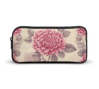 HETVBNS Schönes Federmäppchen mit Vintage-Blumenmuster, großes Fassungsvermögen, Reißverschluss-Tasche, langlebige Stiftebox, Organizer, tragbare kleine Kosmetiktasche für Büro, Reisen