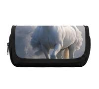 HETVBNS The Galopping Horse Is Galopping Pencil Case Extra Large, Double Layer Pencil Pouch with Zipper, Portable Cosmetic Bags for Travel, Office Stationery Organizer for Women Men