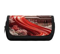 HETVBNS The Road of Color Federmäppchen, extra groß, doppellagiges Federmäppchen mit Reißverschluss, tragbare Kosmetiktasche für Reisen, Büro, Schreibwaren, Organizer für Damen und Herren