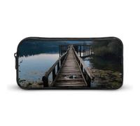 HETVBNS The Water Federmäppchen aus Holz, großes Fassungsvermögen, mit Reißverschluss, langlebig, tragbar, kleine Kosmetiktasche für Büro, Reisen