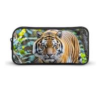 HETVBNS Tiger-Federmäppchen, große Kapazität, Reißverschluss-Tasche, langlebige Stiftebox, Organizer, tragbare kleine Kosmetiktasche für Büro, Reisen