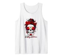 Hexe Frau - Rose Blume Totenkopf Tank Top