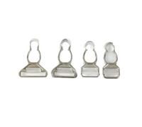 HEXHUASR 20/50Pcs 10/12/15/18mm Metall Strumpfband Schnalle Bikinis BH Bein Gürtel seidenstrümpfe Clip Haken Hosenträger Strap Einstellen Verschluss Liefert(Silver-Transparent,18mm-50Pcs)