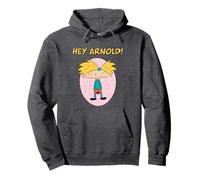 Hey Arnold! Iconic Cool Arnold 90's Vibes Big Chest Portrait Pullover Hoodie