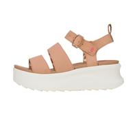 Hey Dude 43198 Delray Buckle Classic Tan Damen-Sandalen aus Tangany-Stoff mit hohem Keilabsatz, Hellbraun, 37 EU