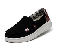 Hey Dude Damen Misty Rise Loafer Shoes, Black Palm, 41 EU