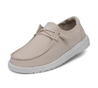 Hey Dude Damen Wendy Slub Canvas Moc Toe Shoes, Natural, 42 EU
