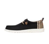 Hey Dude Herren Wally Summer Linen Loafer, Schwarz/Walnuss, 43 EU
