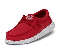 Hey Dude Jungen Wally Youth Slub Canvas Moccasin, Rot, 36 EU