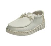Hey Dude Shoes Wendy Espadrille White (weiß) - sportlicher Schnürschuh - Damenschuhe Slipper / Trotteur, Weiß für Damen, weiß, Größe 37 EU