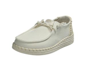 Hey Dude Shoes Wendy Espadrille White (weiß) - sportlicher Schnürschuh - Damenschuhe Slipper / Trotteur, Weiß für Damen, weiß, Größe 38 EU