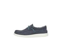 Hey Dude Wally Waxed Canvas Herren - Slip-on Schuhe - Mokassin-Stil, Navy, 43