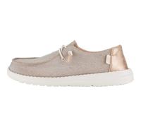 Hey Dude Shoes Wendy Metallic Sparkle Rose Gold - sportlicher Schnürschuh - Damenschuhe Sneaker, Mehrfarbig für Damen, silber, Gr. 41 EU