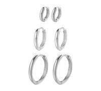 Hey Happiness 3er Creolen-Set aus 925er Silber Damen
