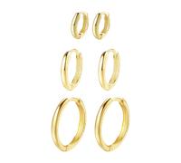 Hey Happiness 3er Creolen-Set aus 925er Silber Gold Damen