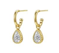 Hey Happiness April Geburtsstein Creolen aus 925 Sterlingsilber Gold Damen