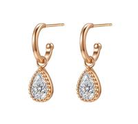 Hey Happiness April Geburtsstein Creolen aus 925 Sterlingsilber Rosegold Damen