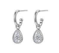 Hey Happiness April Geburtsstein Creolen aus 925 Sterlingsilber Silber Damen