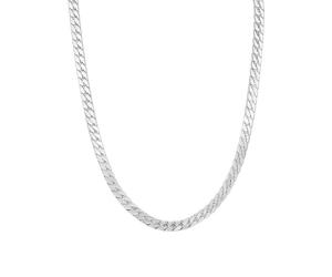 Hey Happiness Cuban-Style Panzerkette aus Edelstahl Silber Damen