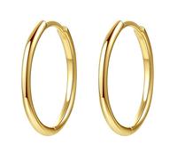 Hey Happiness Dünne Creolen, aus 925er Sterling Silber Gold Damen