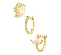 Hey Happiness Ear-Cuff-Set aus 925er Sterlingsilber Gold Damen